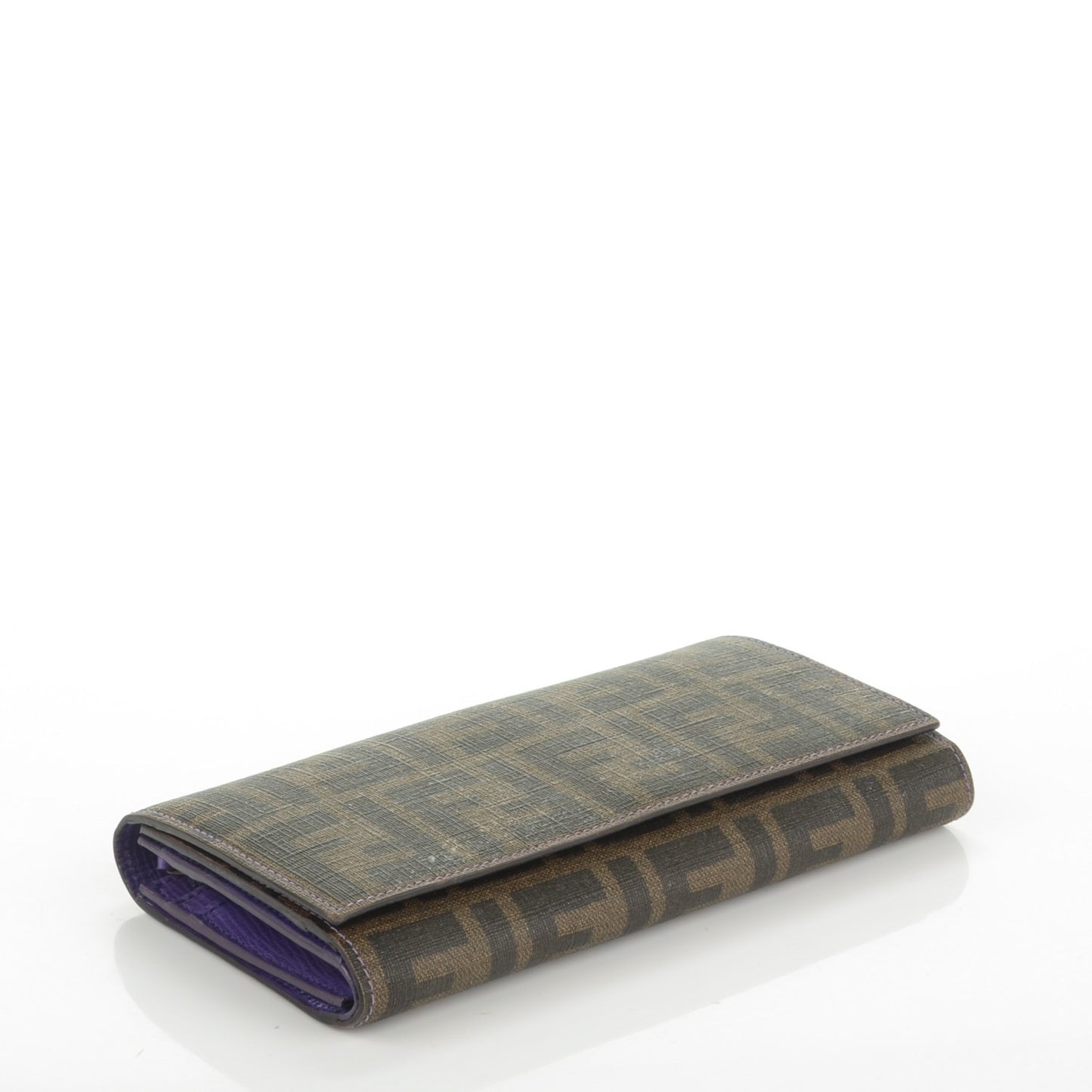 Zucca Spalmati Vitello Elite Continental Wallet Tobacco Viola