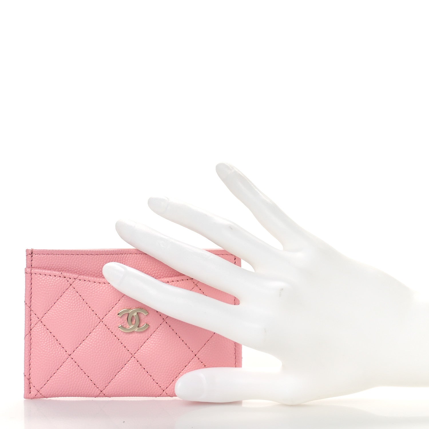 Chanel Caviar Quilted Card Holder Pink 2 of 10