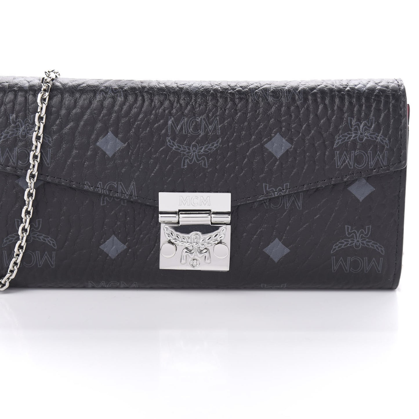 Visetos Large Patricia Wallet On Chain Black Red