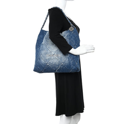Chanel Denim Quilted Chanel 22 Blue 2 of 13