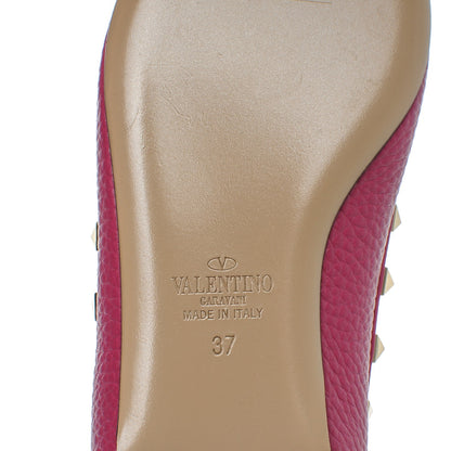 Valentino Garavani Pebbled Calfskin Rockstud Ballerina Flats 37 Deep Cyclamin 7 of 9