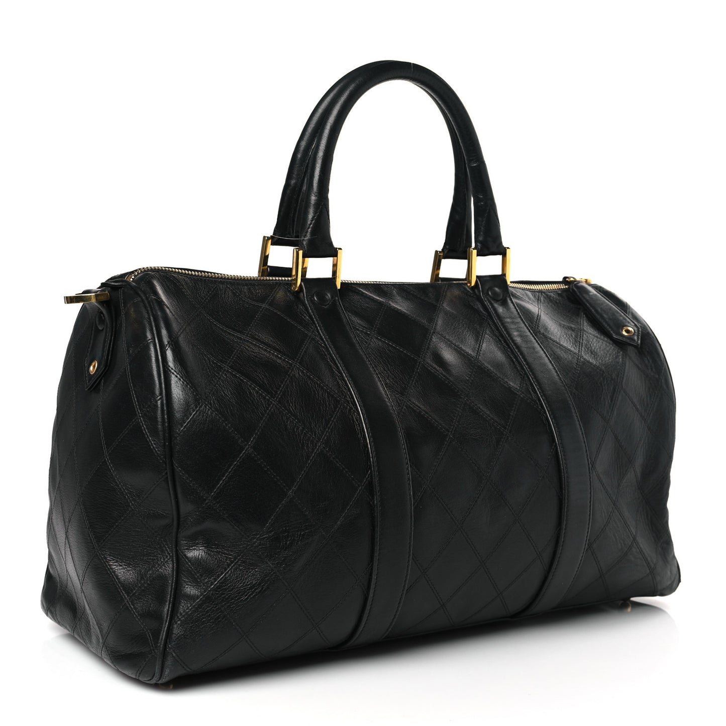 Calfskin Stitched CC Boston Black