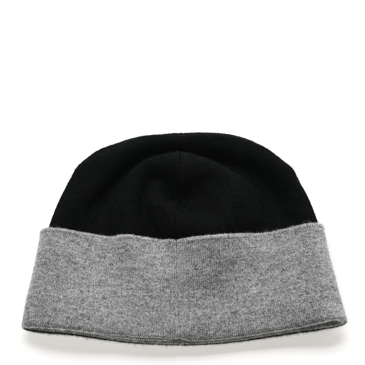 Chanel Cashmere Blend CC Beanie Hat Black Grey 3 of 4