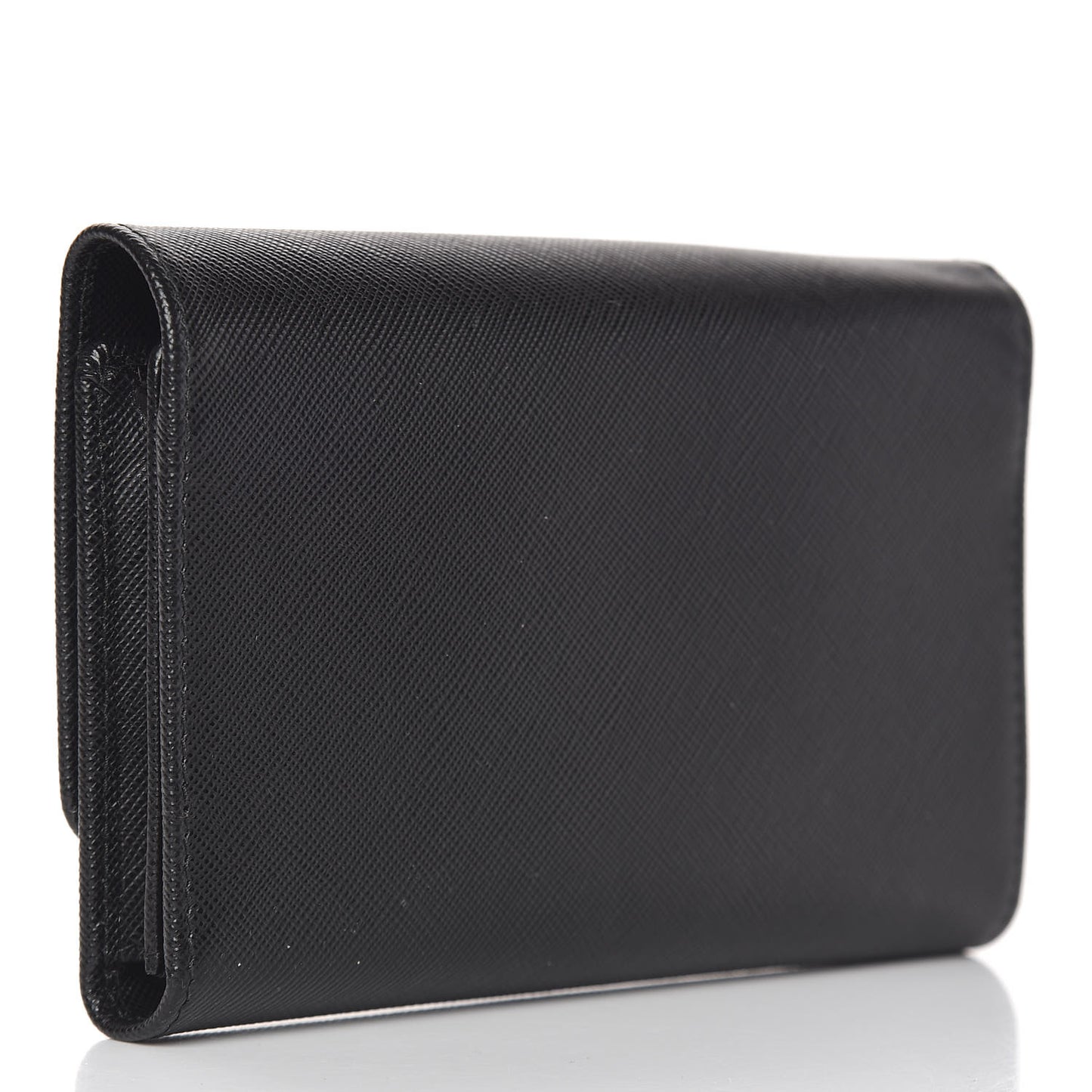 Saffiano Metal Flap Wallet Black