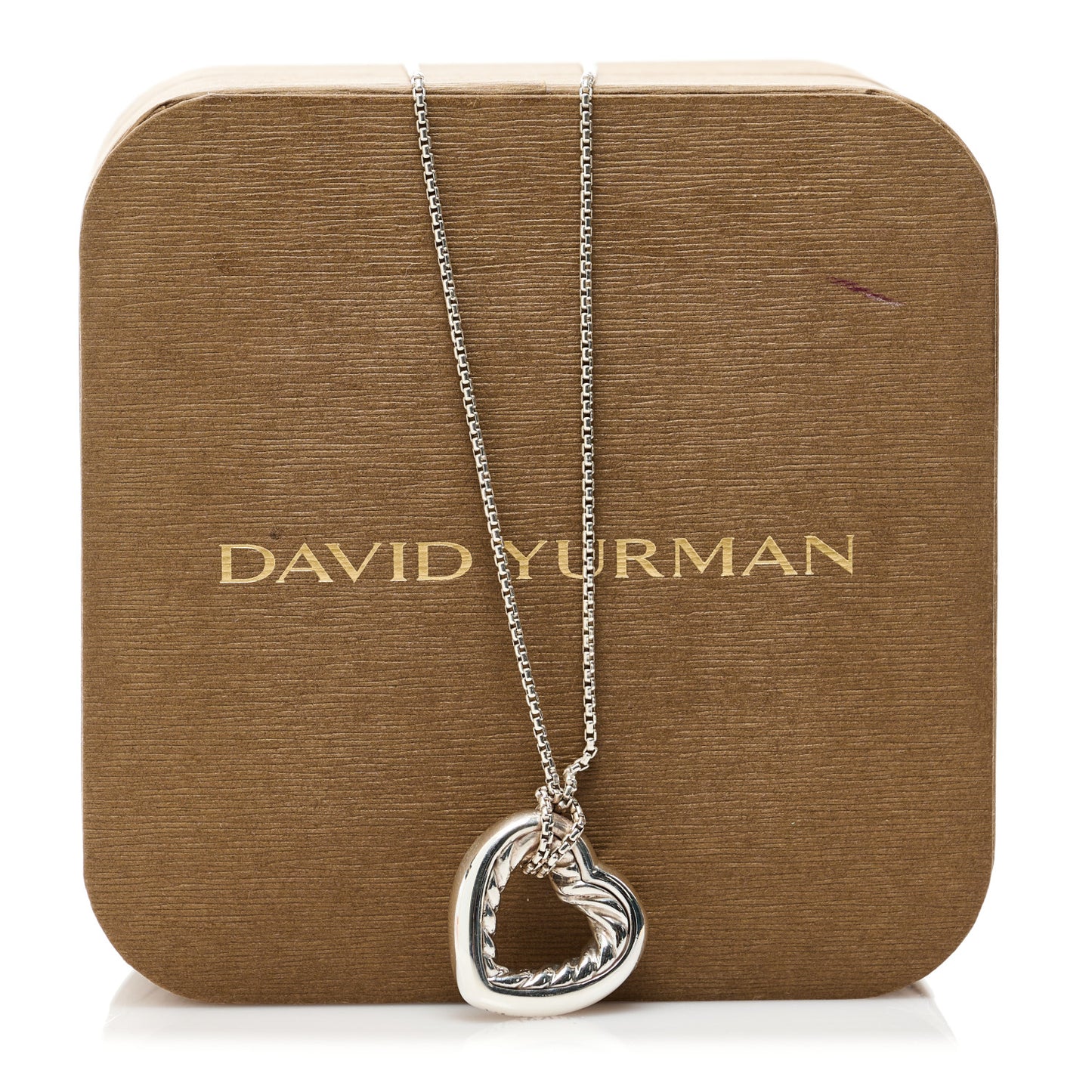 Sterling Silver 18K Yellow Gold Open Heart Cable Necklace