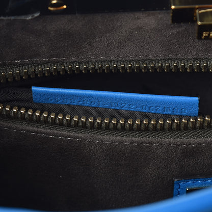 Fendi Vitello Seta Medium Peekaboo Iconic Satchel Blue Royal 7 of 9