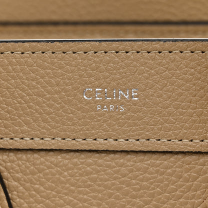 Celine Drummed Calfskin Nano Luggage Dune 6 of 11