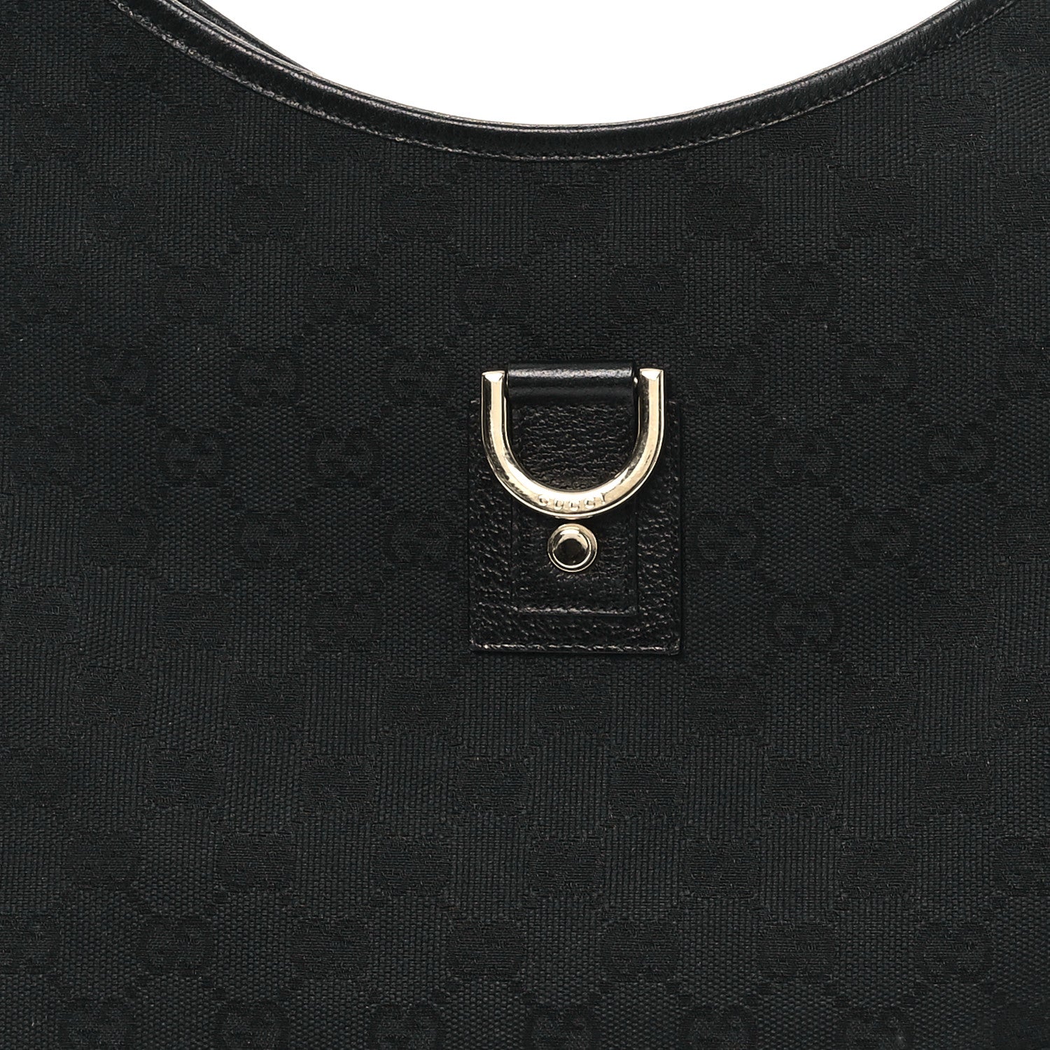 Gucci Denim Monogram Abbey D Ring Hobo Black 8 of 13