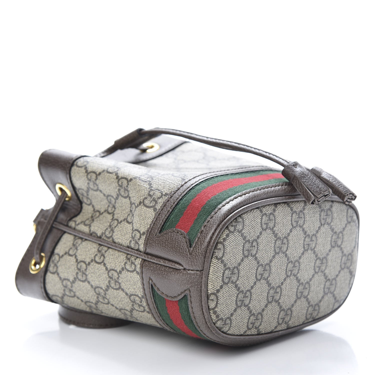 Gucci GG Supreme Monogram Web Mini Ophidia Bucket Bag Brown 3 of 9