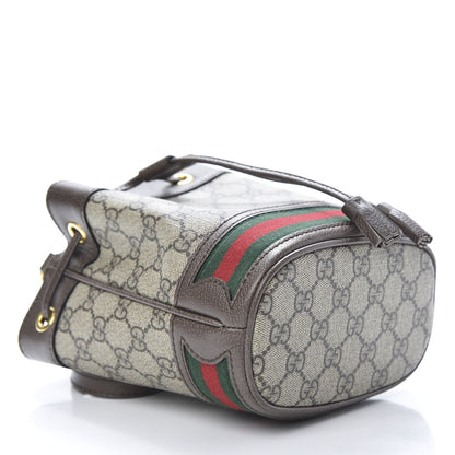 Gucci GG Supreme Monogram Web Mini Ophidia Bucket Bag Brown 3 of 9