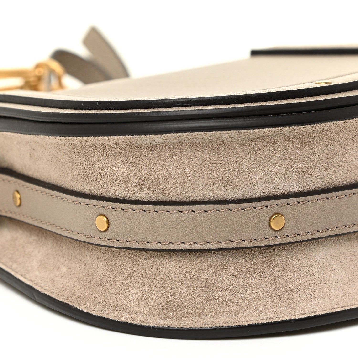 Chloe Calfskin Suede Medium Nile Bracelet Bag Motty Grey 9 of 12