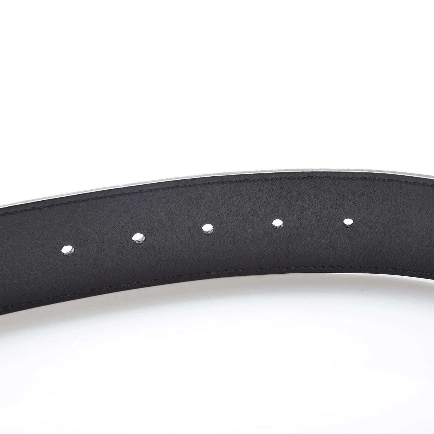 Moon Calfskin Pearl Double G 40mm Belt 80 32 Black Cream
