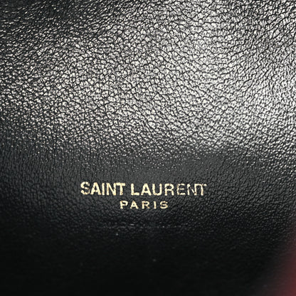 Saint Laurent Suede All-Over Monogram Bucket Bag Burgundy 7 of 11