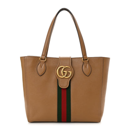 Gucci New Sakai Calfskin Lux Web Small Dahlia Tote Quartz Beige 1 of 16