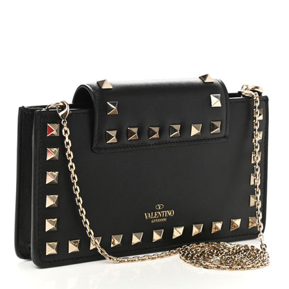 Valentino Garavani Calfskin Rockstud Phone Case With Chain Black 3 of 12