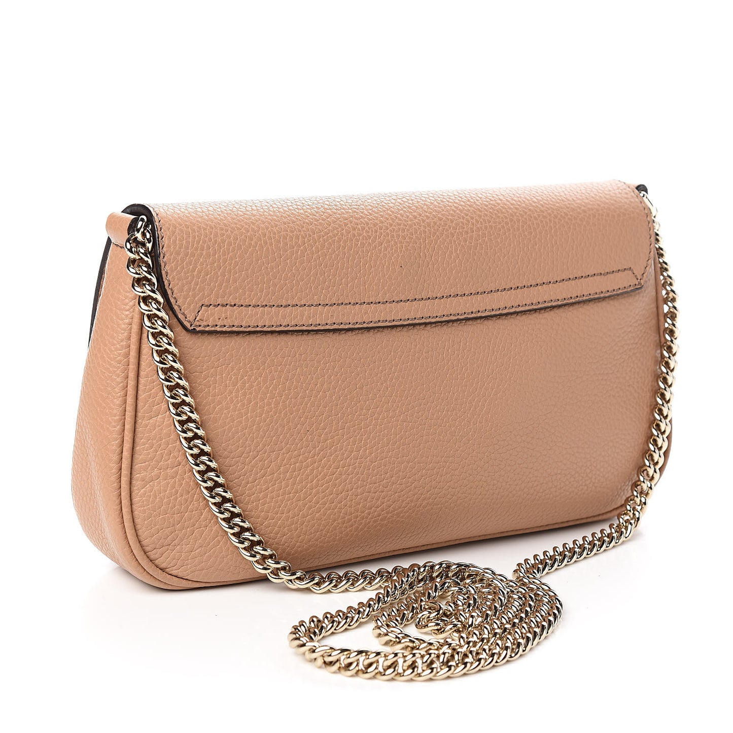 Pebbled Calfskin Medium Soho Flap Crossbody Camelia