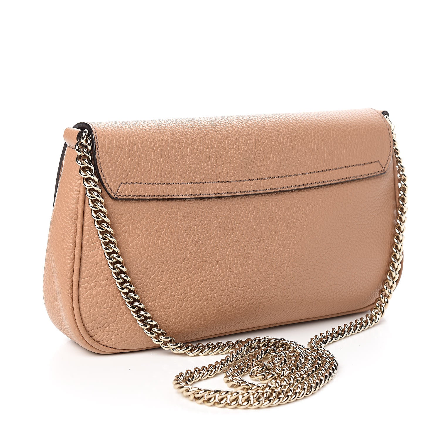 Gucci Pebbled Calfskin Medium Soho Flap Crossbody Camelia 3 of 10