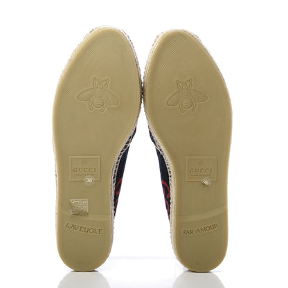 Gucci Terry Cloth GG Monogram Espadrilles 38 Blue Red 5 of 8
