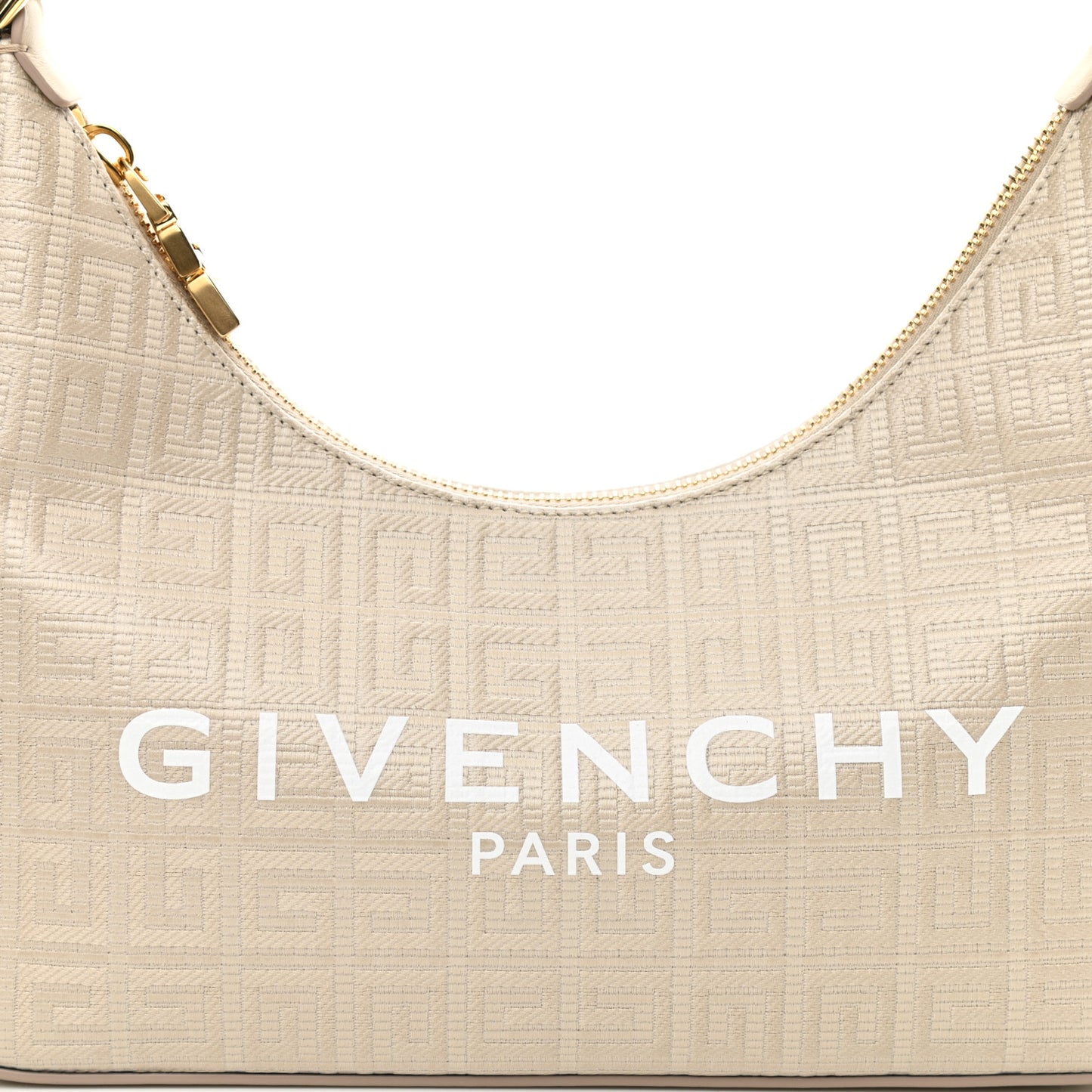 Coated Canvas Logo 4G Embossed Small Moon Cut Out Shoulder Bag Natural Beige