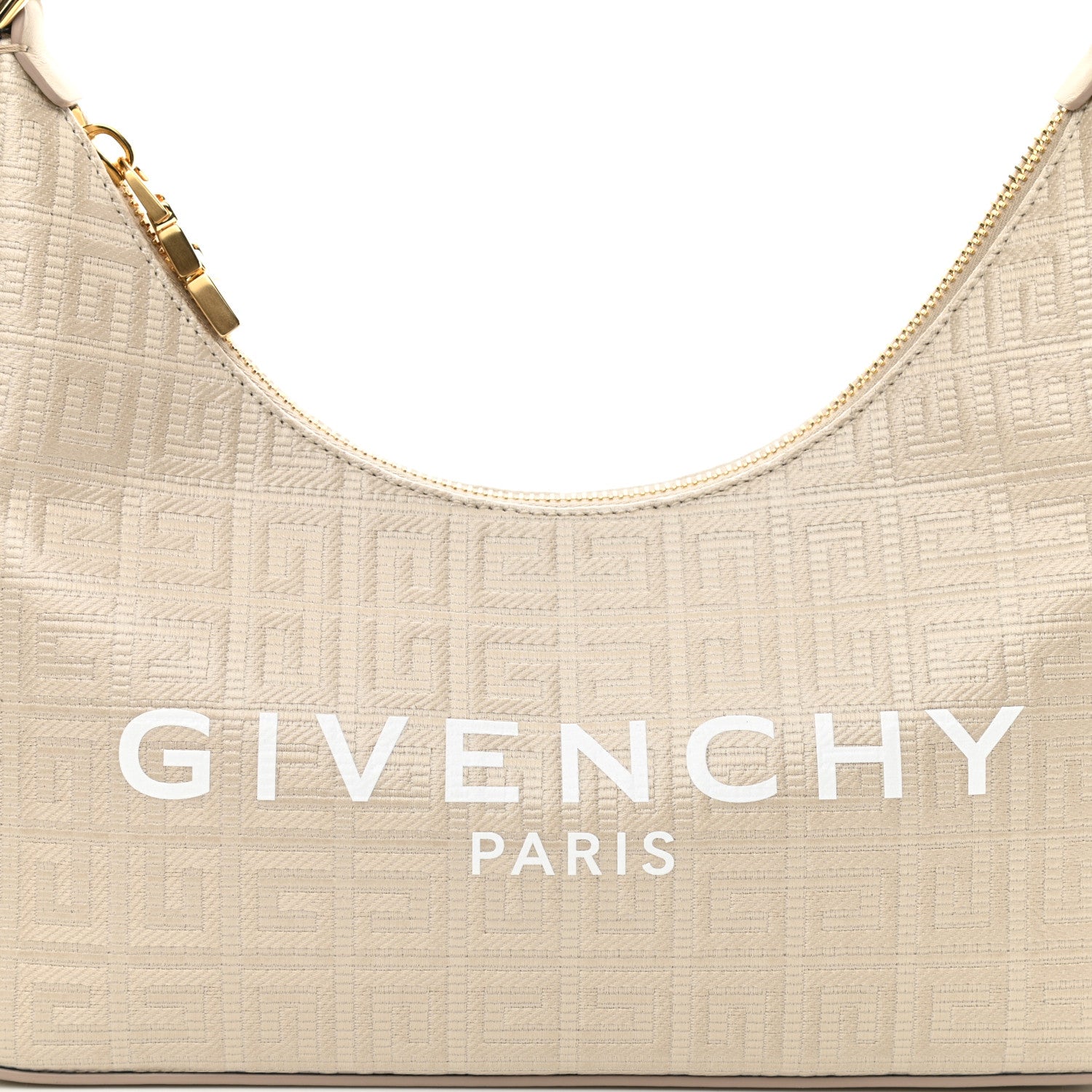 Givenchy Coated Canvas Logo 4G Embossed Small Moon Cut Out Shoulder Bag Natural Beige 8 of 10