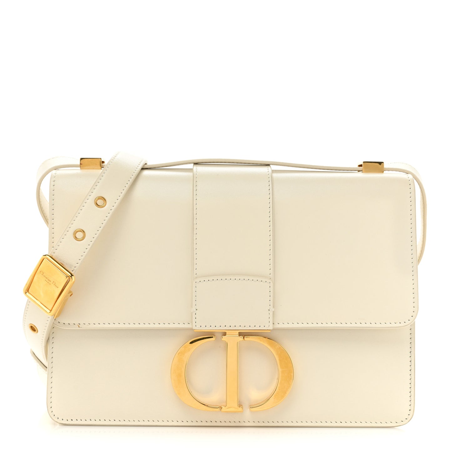 Box Calfskin 30 Montaigne Flap Bag Latte