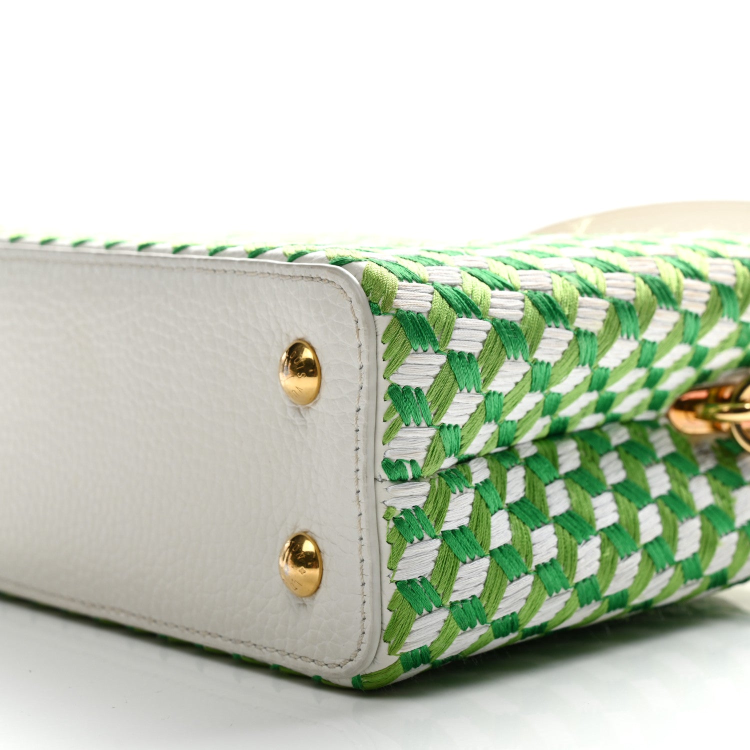Louis Vuitton Taurillon Braided Capucines Mini Vert 9 of 11