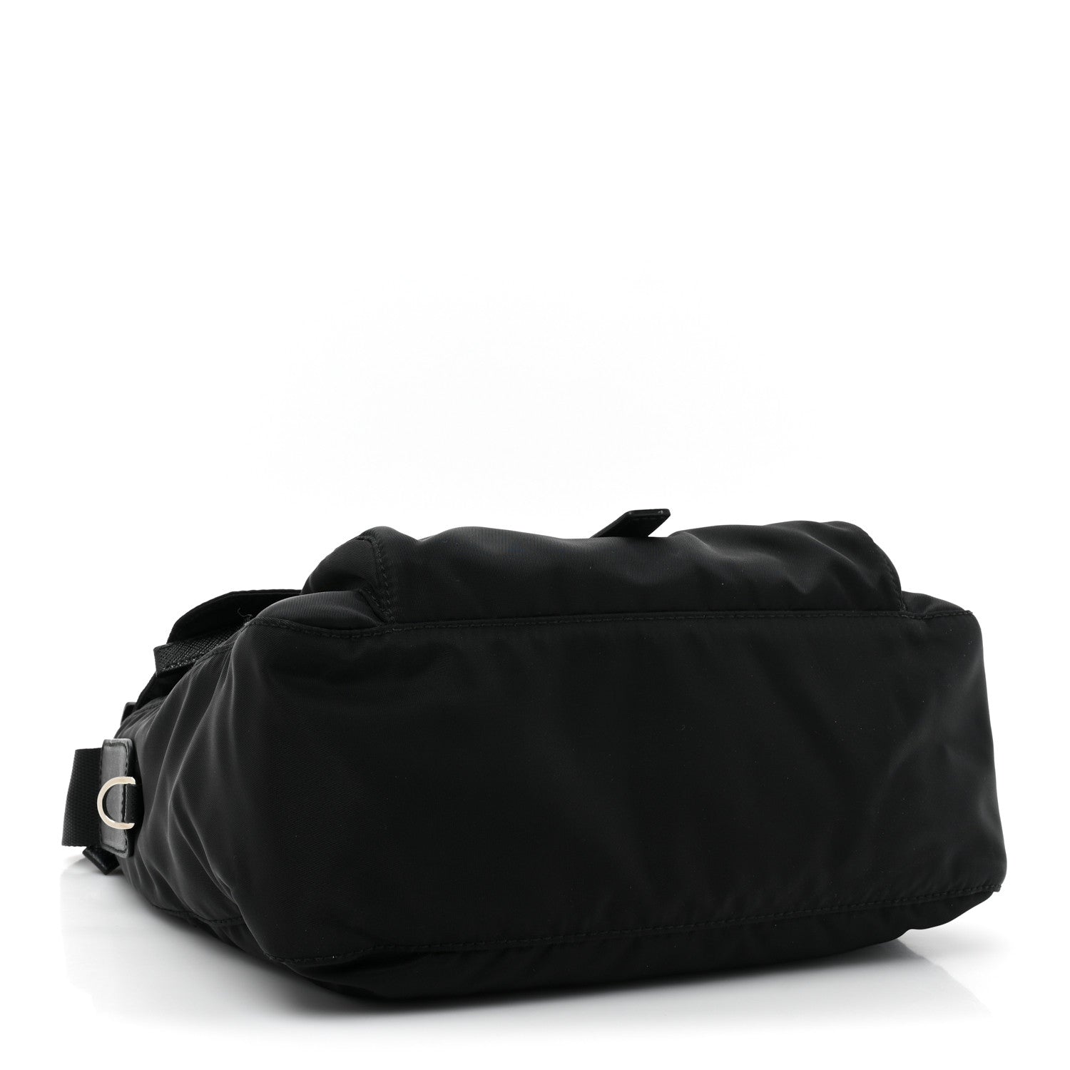 Prada Nylon Vela Saffiano Single Buckle Messenger Shoulder Bag Black 4 of 10