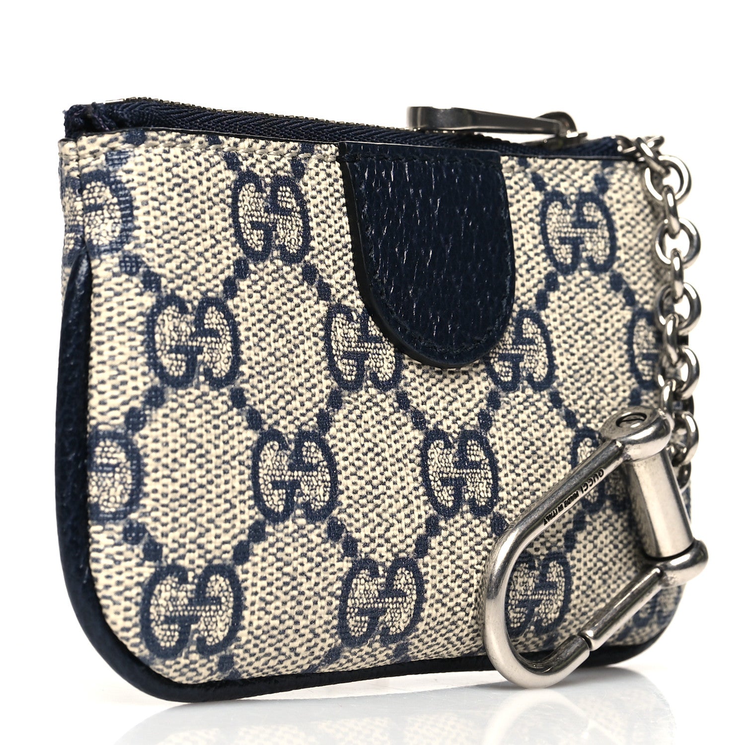 Gucci GG Supreme Monogram Web Ophidia Key Case Beige Blue 3 of 8