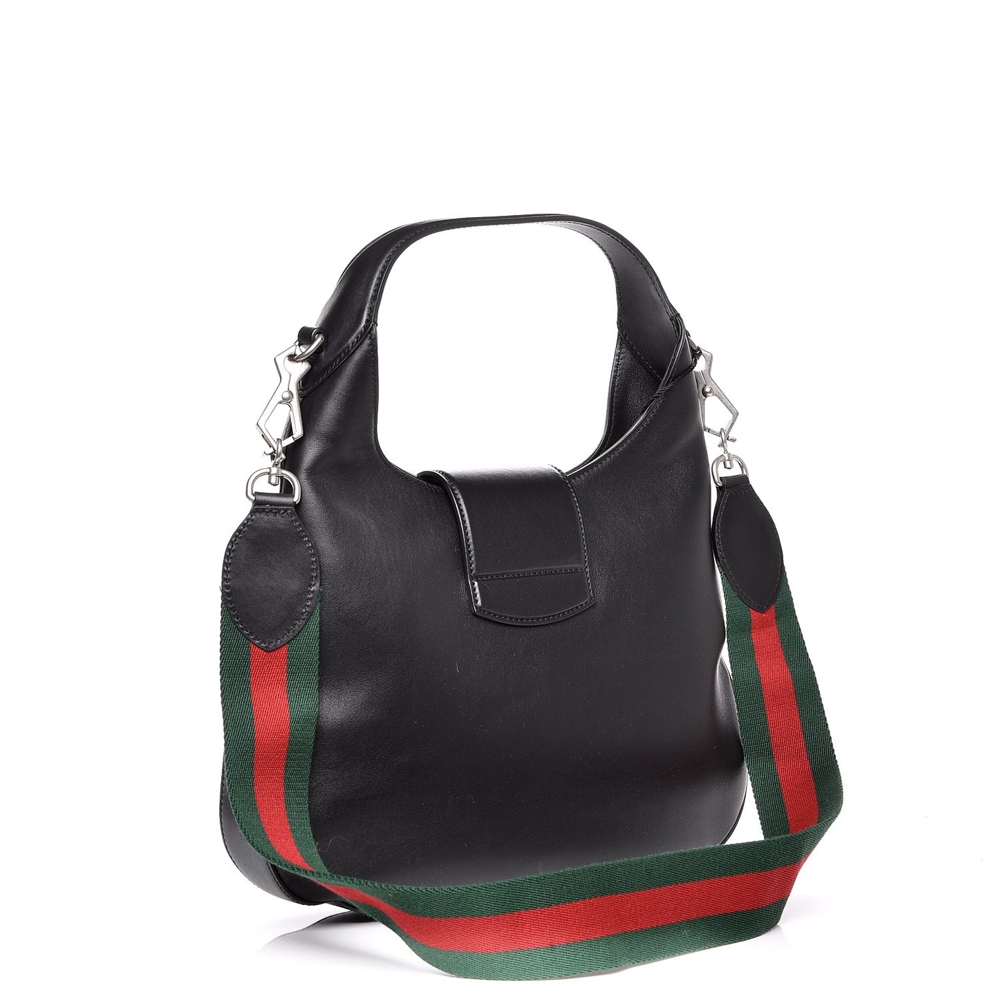 Calfskin Web Stripe Small Dionysus Hobo Black