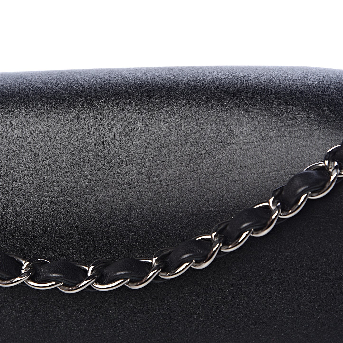 Calfskin Medium Classic Pure Double Flap Black