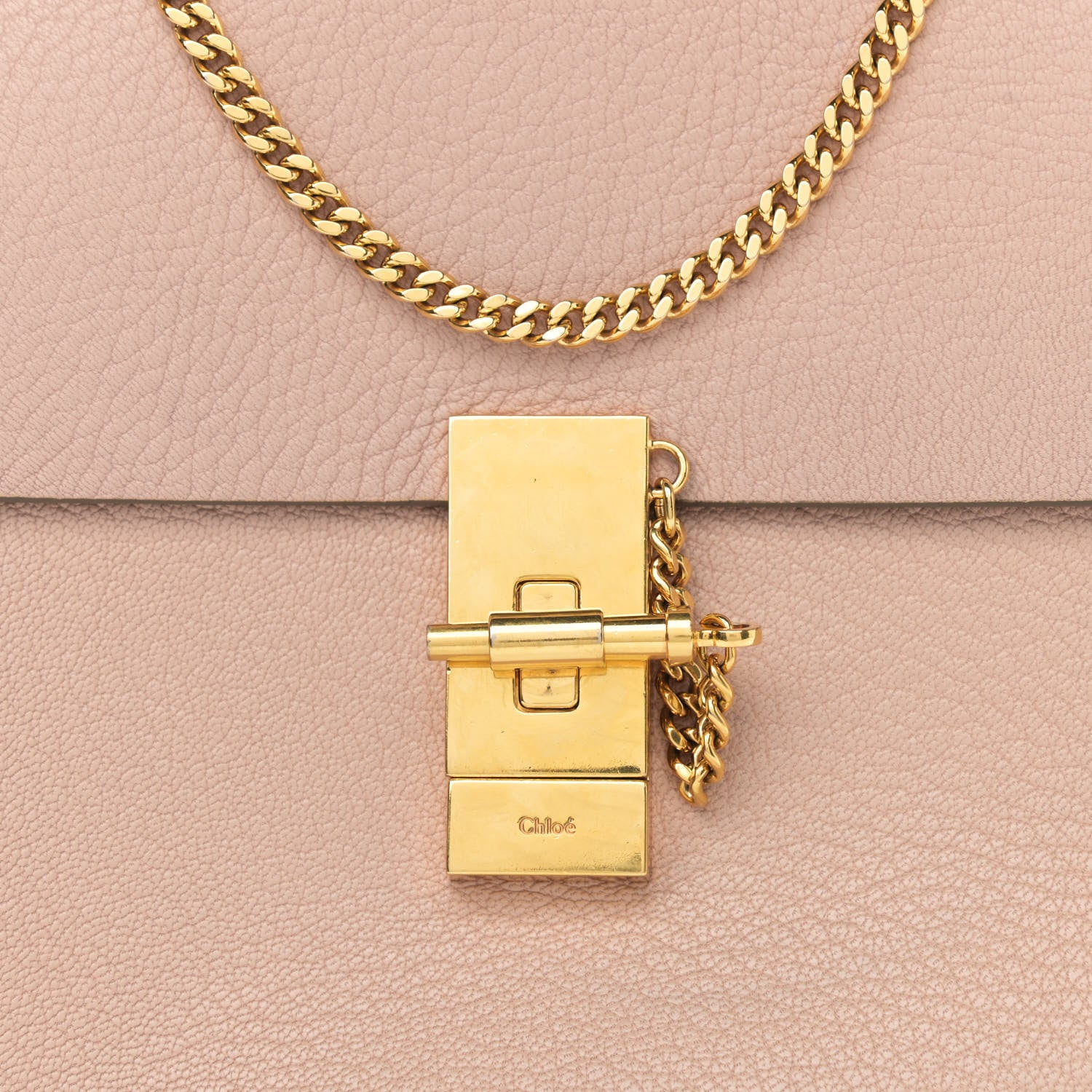 Chloe Grained Lambskin Drew Shoulder Bag Cement Pink 7 of 11