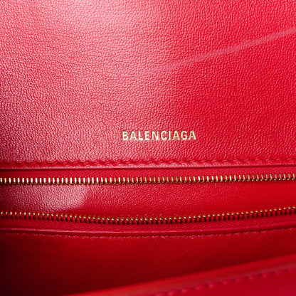 Balenciaga Shiny Box Calfskin Medium Hourglass Top Handle Bag Bright Red 6 of 14