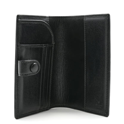 Gucci GG Supreme Monogram Textured Calfskin Retro Interlocking G Passport Case Black Grey 5 of 10