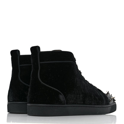 Christian Louboutin Velvet Lou Pik Pik Flat Spikes Sneakers 43 Black 4 of 7