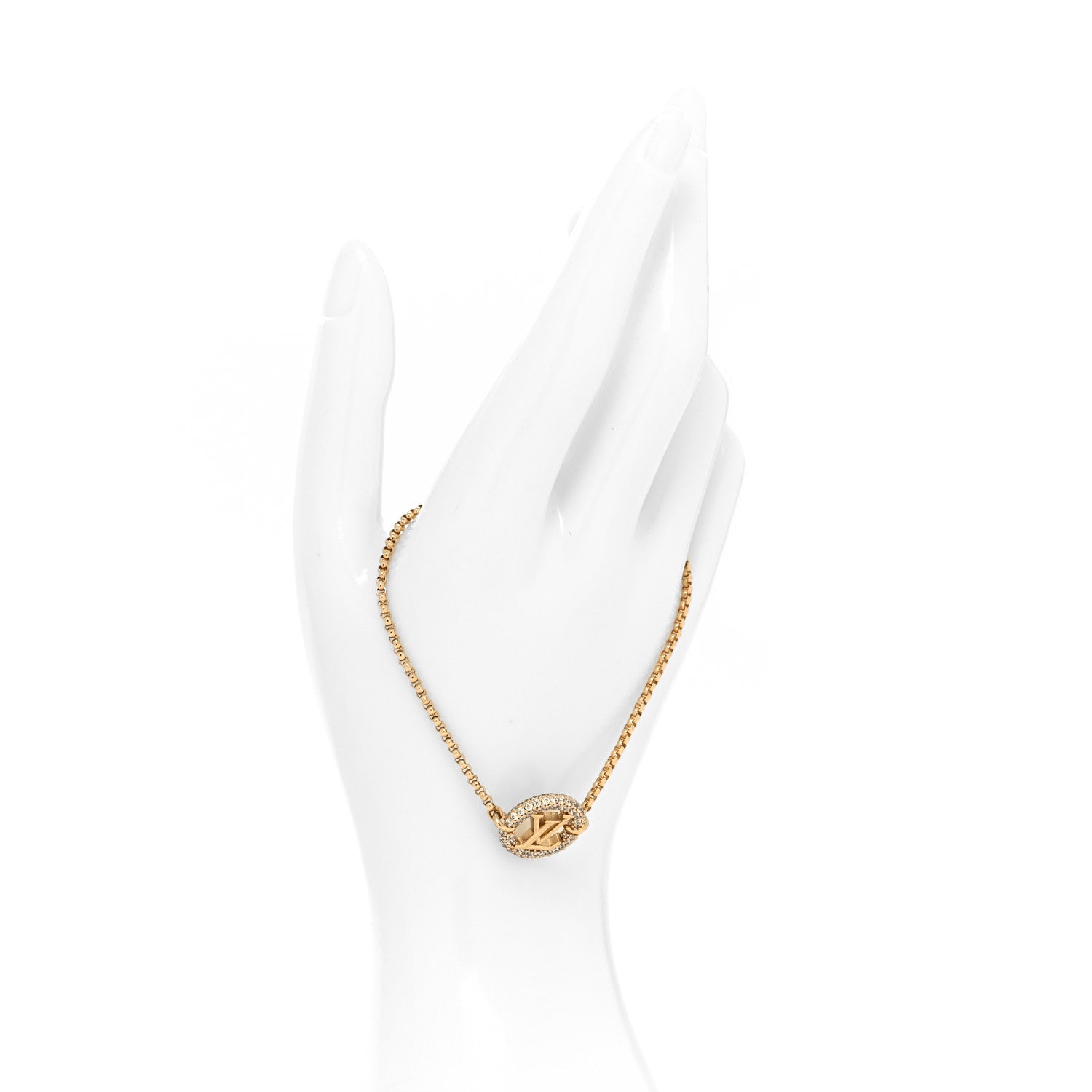 Louis Vuitton Metal Crystal Louise By Night Bracelet Gold 2 of 5
