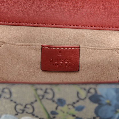 Gucci GG Supreme Monogram Blooms Small Padlock Shoulder Bag Beige Blue Navy Hibiscus Red 6 of 10