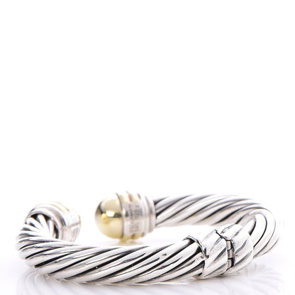 David Yurman Sterling Silver 14K Yellow Gold 10mm Cable Classics Bracelet 3 of 5