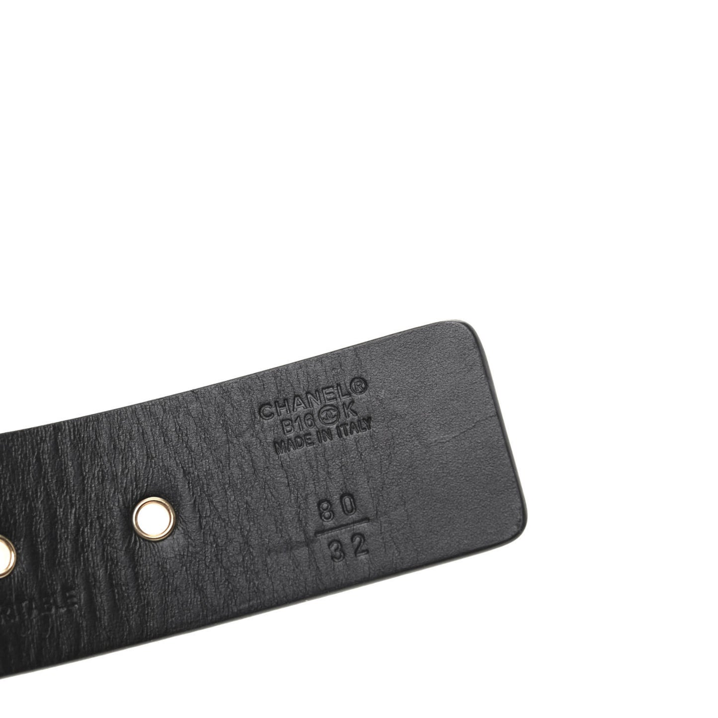 Calfskin Cross Stitch Grommet Belt 80 32 Black