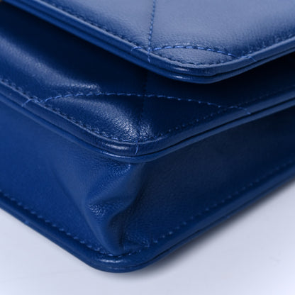 Chanel Goatskin Quilted Chanel 19 Wallet On Chain WOC Blue 11 of 15