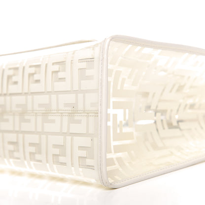 Fendi TPU FF Vitello Century Plexiglass Medium Runaway Shopper Tote White 8 of 8