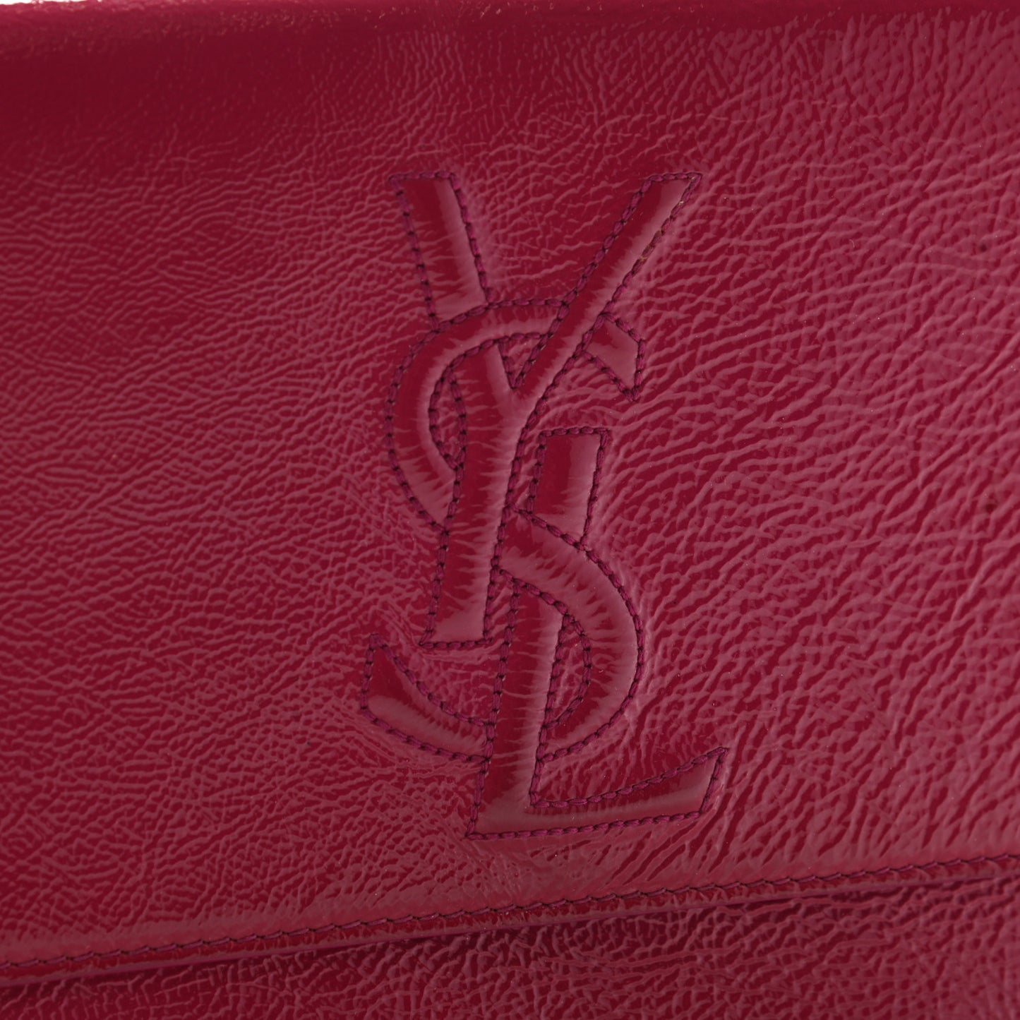 Textured Patent Monogram Large Belle De Jour Clutch Fuchsia