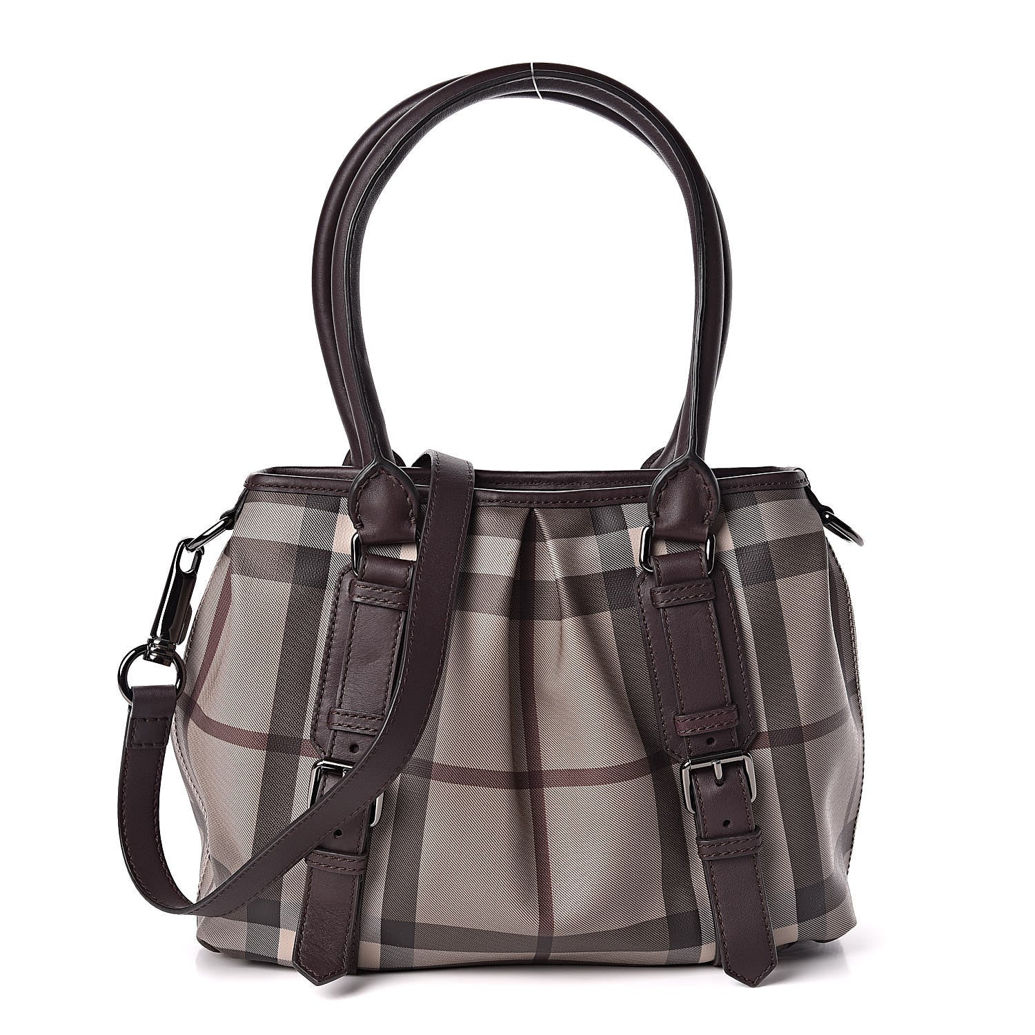 Burberry Smoked Check Small Northfield Tote Plum 1 of 9