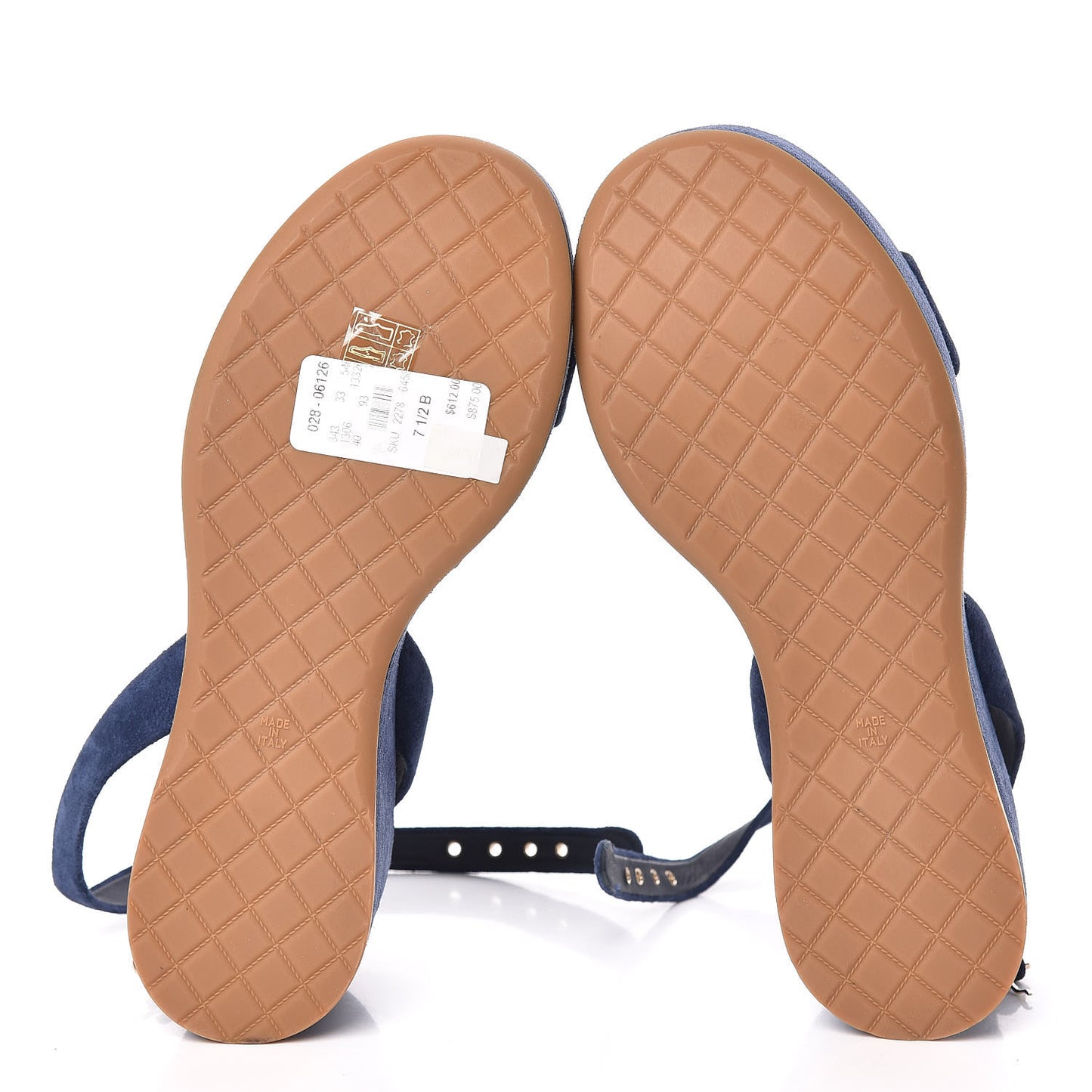 Suede Calfskin Platform Wedge Sandals 37.5 Blue