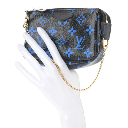 Louis Vuitton Colored Monogram Mini Pochette Accessories Blue Black 2 of 8