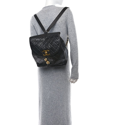 Chanel Lambskin Quilted Tassel Drawstring Backpack Black 2 of 11