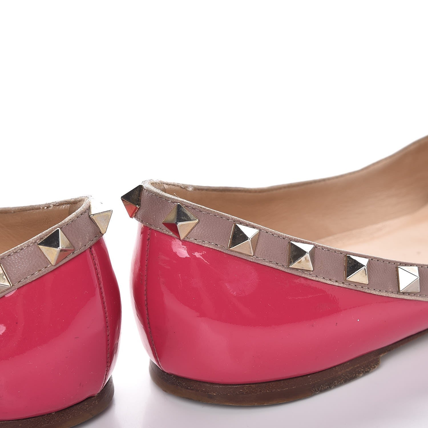 Valentino Garavani Patent Nappa Rockstud Ballerina Flats 38 Framboise Poudre 17 of 21