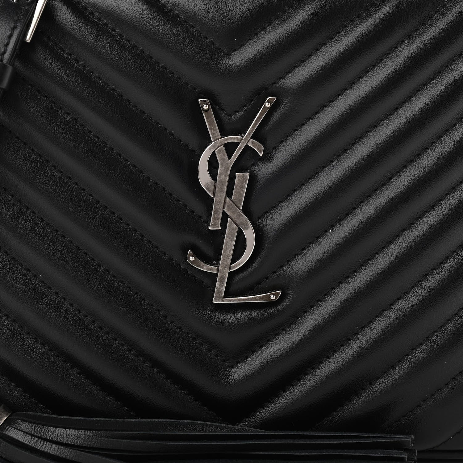 Saint Laurent Calfskin Matelasse Monogram Lou Camera Bag Black 7 of 11