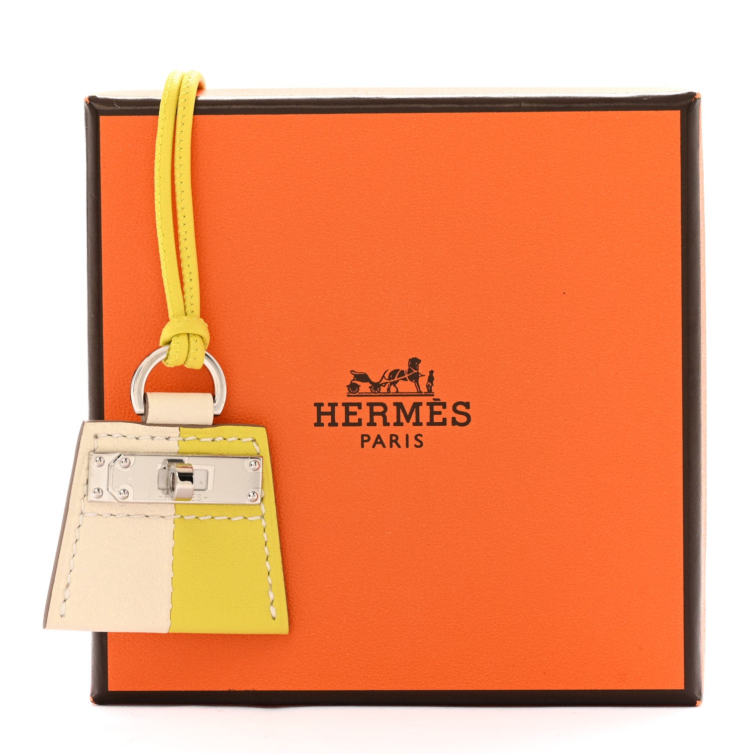 Hermes Swift Monpetit Small Kelly Pendant Necklace Nata Lime 6 of 6