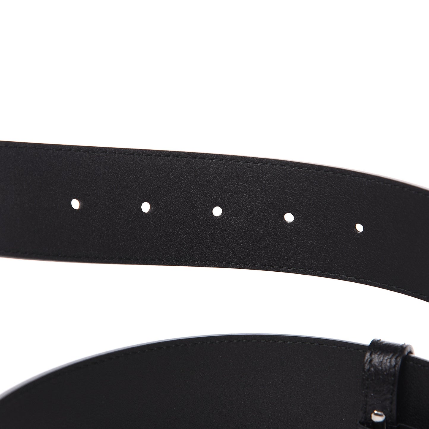 Textured Dollar Calfskin Nickel Double G 40mm Belt 70 28 Black