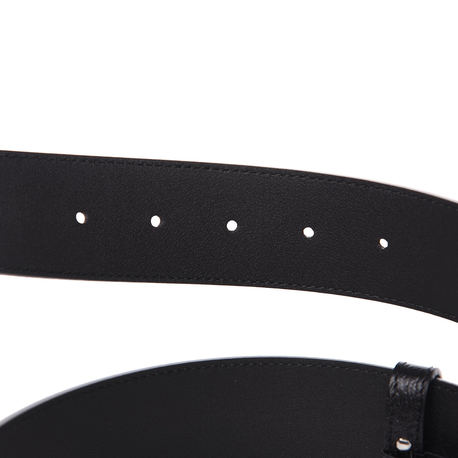 Gucci Textured Dollar Calfskin Nickel Double G 40mm Belt 70 28 Black 3 of 5